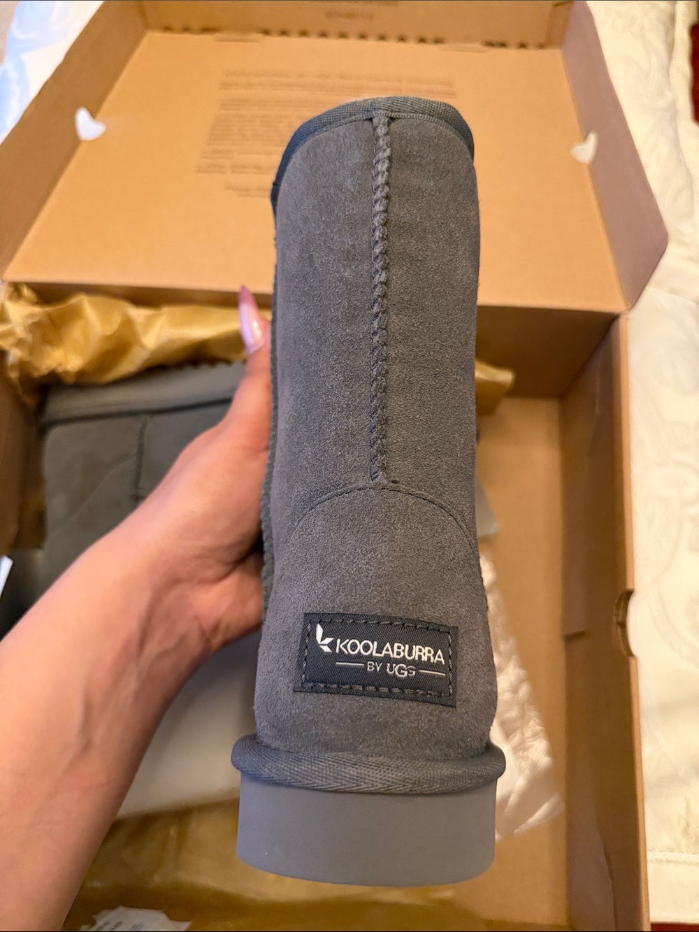 UGG Koolaburra Gray Suede Winter Boots - Picture 6 of 7